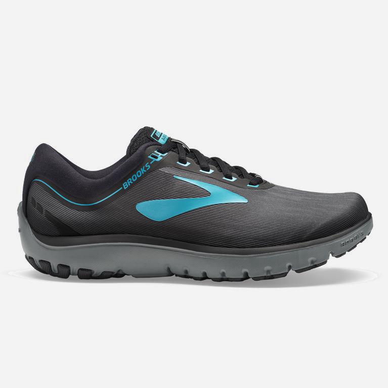 Brooks Pureflow 7 Hardloopschoenen voor Dames Grijs/Zwart/Groen (DTNAK-6172)